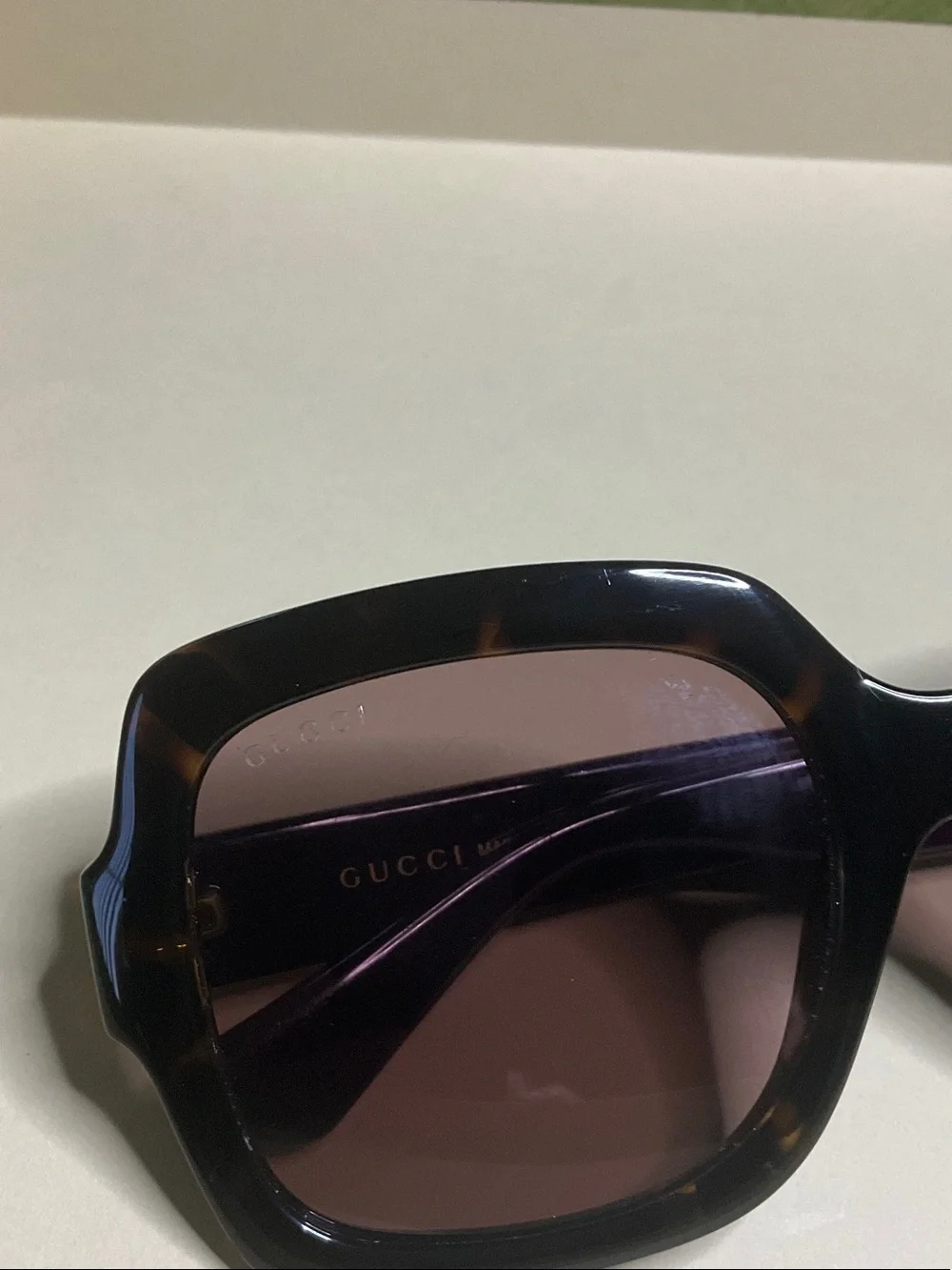 Gucci Tortoiseshell Square Sunglasses with Brown Lenses - Picture 6 of 10